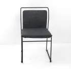 كرسي غرفة المعيشة مصنوع من القماش والورنيش، صنع في إيطاليا - أوراليا Viadurini