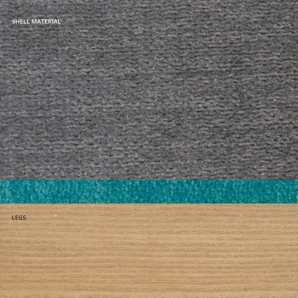 كرسي غرفة المعيشة من القماش والخشب الحديث صنع في إيطاليا، أوريلا Viadurini