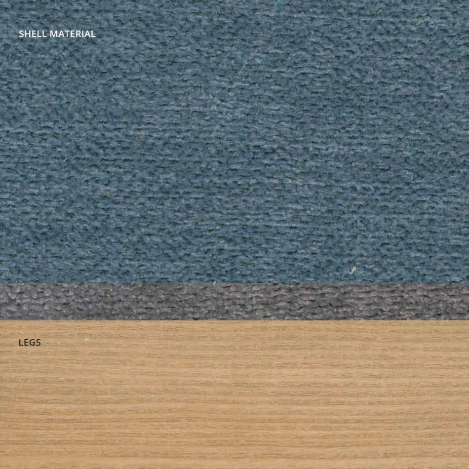 كرسي غرفة المعيشة من القماش والخشب الحديث صنع في إيطاليا، أوريلا Viadurini