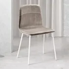 كرسي غرفة المعيشة من المخمل الملون بتصميم عصري وأنيق - بيزيه Viadurini