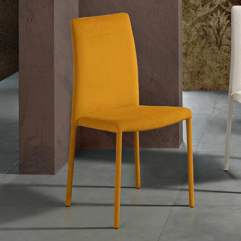 كرسي غرفة المعيشة مُنجّد بالكامل بقماش إيطالي الصنع - لوريلاي Viadurini