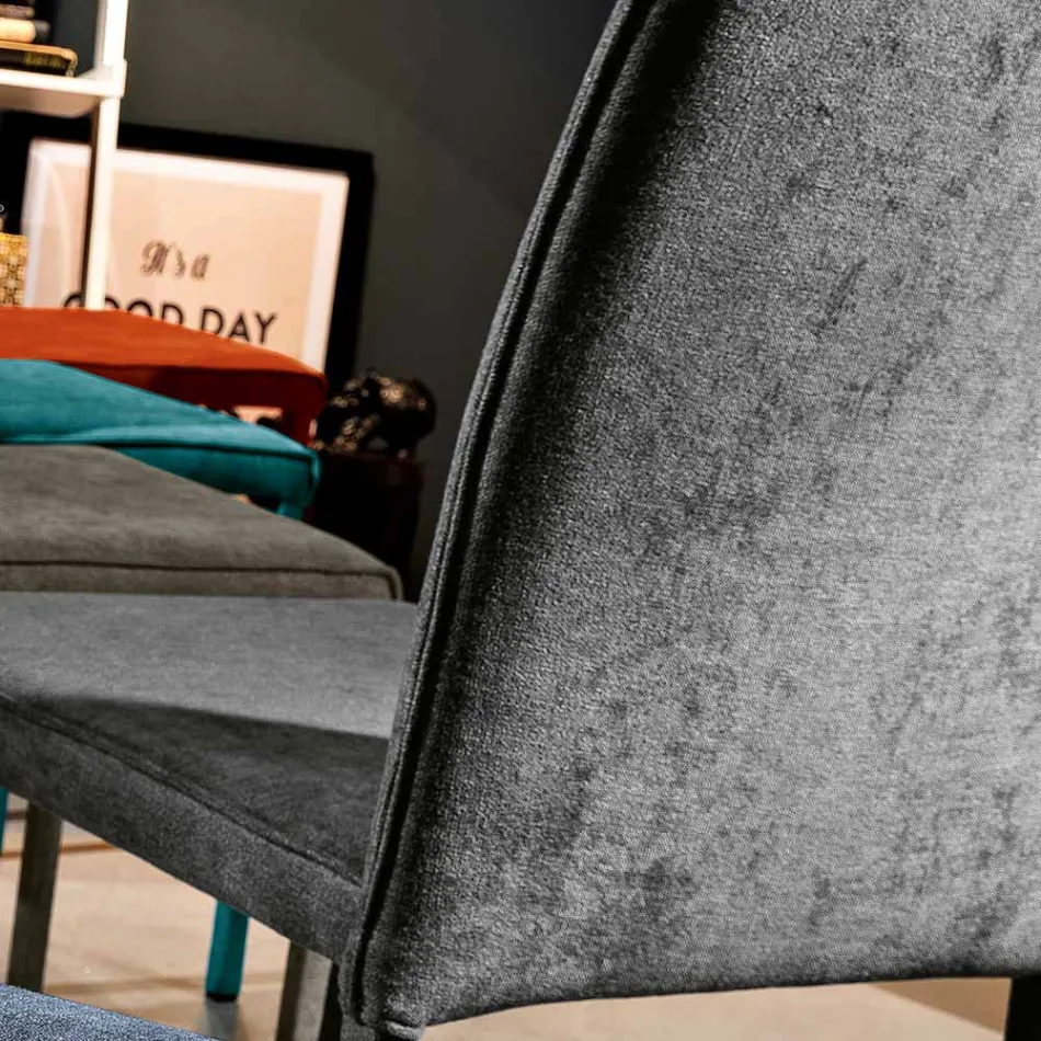 كرسي غرفة المعيشة مُنجّد بالكامل بقماش إيطالي الصنع - روزيتا Viadurini