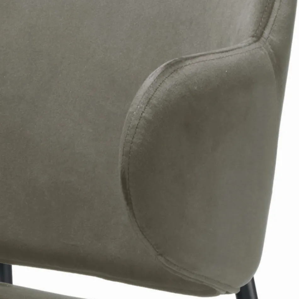 كرسي غرفة المعيشة مصنوع من الفولاذ والمخمل صنع في إيطاليا - فوجيا Viadurini