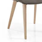 كرسي غرفة المعيشة مُنجّد من القماش وأرجل من خشب الدردار - فلوريندا Viadurini