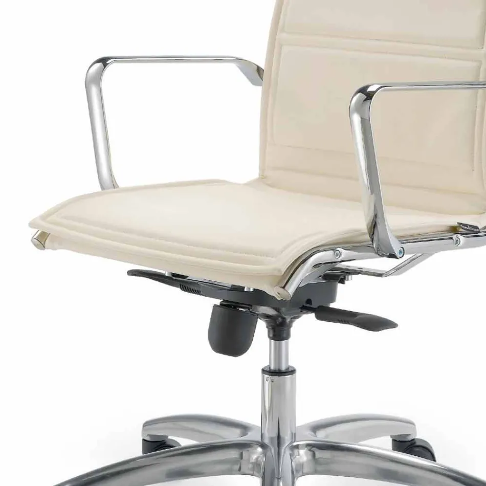 كرسي مكتب أحادي الهيكل من الجلد الصناعي مصنوع في إيطاليا أجاتا Viadurini