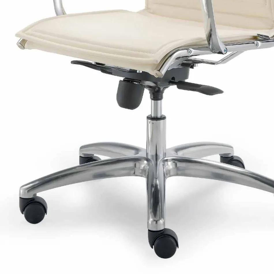 كرسي مكتب أحادي الهيكل من الجلد الصناعي مصنوع في إيطاليا أجاتا Viadurini