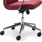 كرسي مكتب من خشب الزان مبطن بجلد البقر من نوع ديبورا فلاور Viadurini