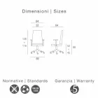 كرسي مكتب من خشب الزان مبطن بجلد البقر من نوع ديبورا فلاور Viadurini
