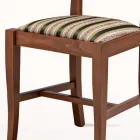 كرسي بتصميم كلاسيكي من الخشب ومقعد من القماش، صنع في إيطاليا - دورينا Viadurini