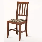 كرسي بتصميم كلاسيكي من الخشب ومقعد من القماش، صنع في إيطاليا - دورينا Viadurini