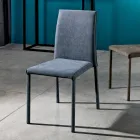 كرسي طعام من القماش المصمم في إيطاليا، كوني Viadurini