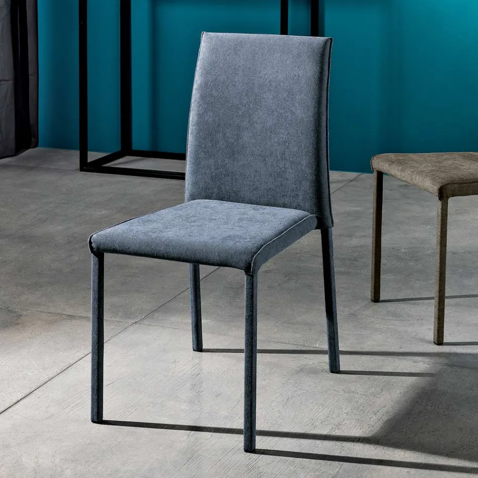 كرسي طعام من القماش المصمم في إيطاليا، كوني Viadurini