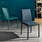 كرسي طعام من القماش المصمم في إيطاليا، كوني Viadurini