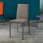 كرسي طعام من القماش المصمم في إيطاليا، كوني Viadurini