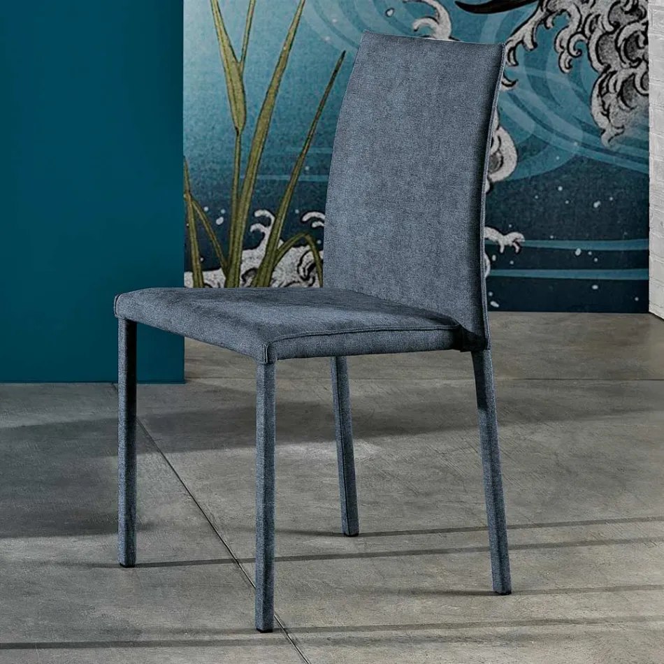 كرسي طعام من القماش المصمم في إيطاليا، كوني Viadurini