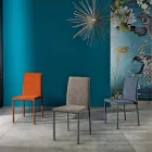 كرسي طعام من القماش المصمم في إيطاليا، كوني Viadurini