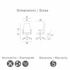 كرسي اتجاهي بتصميم عصري مصنوع من جلد البقر الحقيقي من نوع زهرة إيدا Viadurini