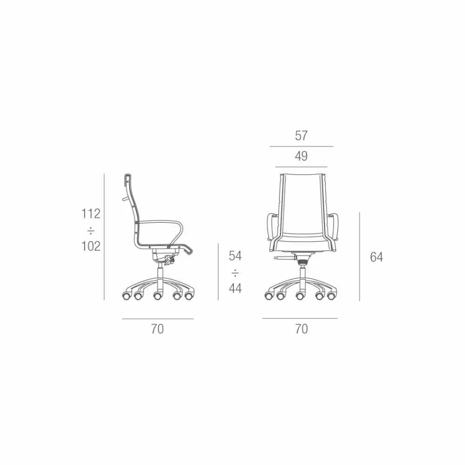 تم تصميم الكرسي التنفيذي في إيطاليا في شبكة أجاتا Viadurini