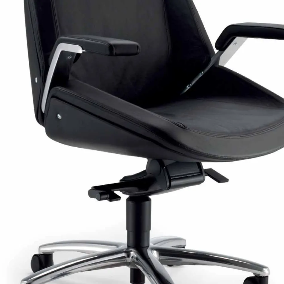 كرسي تنفيذي من جلد الزان من تصميم آدا أنجيلو بينافو وجورجي Viadurini