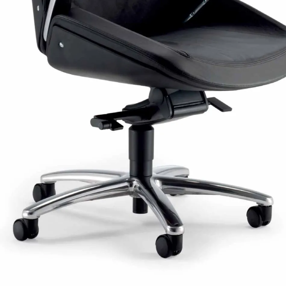 كرسي تنفيذي من جلد الزان من تصميم آدا أنجيلو بينافو وجورجي Viadurini