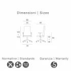 كرسي تنفيذي من جلد الزان من تصميم آدا أنجيلو بينافو وجورجي Viadurini