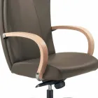 كرسي اتجاهي من جلد البقر الحقيقي بنمط زهرة العنبر الحديثة Viadurini