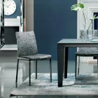 كرسي مبطن ومنجد من القماش، صنع في إيطاليا، 4 قطع - موناليزا Viadurini