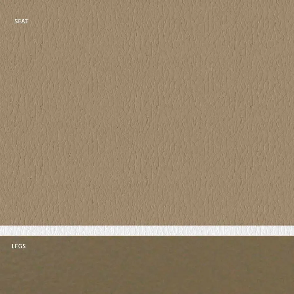 كرسي فولاذي مبطن ومقعد من الجلد الصناعي بحافة بيضاء - نيرفانا Viadurini