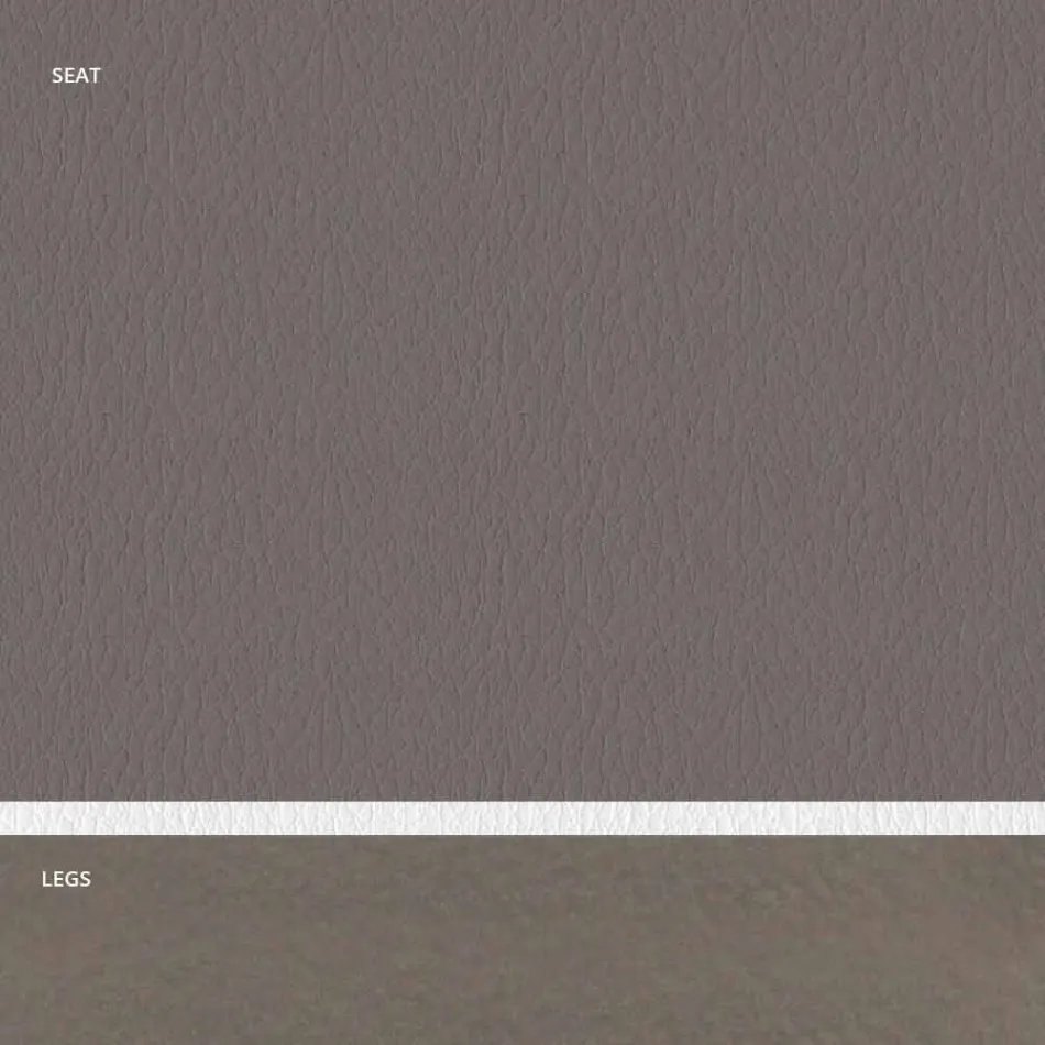 كرسي فولاذي مبطن ومقعد من الجلد الصناعي بحافة بيضاء - نيرفانا Viadurini