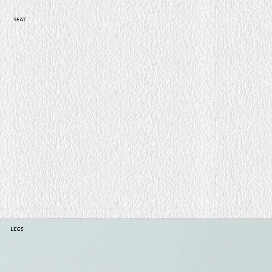 كرسي فولاذي مبطن ومقعد من الجلد الصناعي بحافة بيضاء - نيرفانا Viadurini