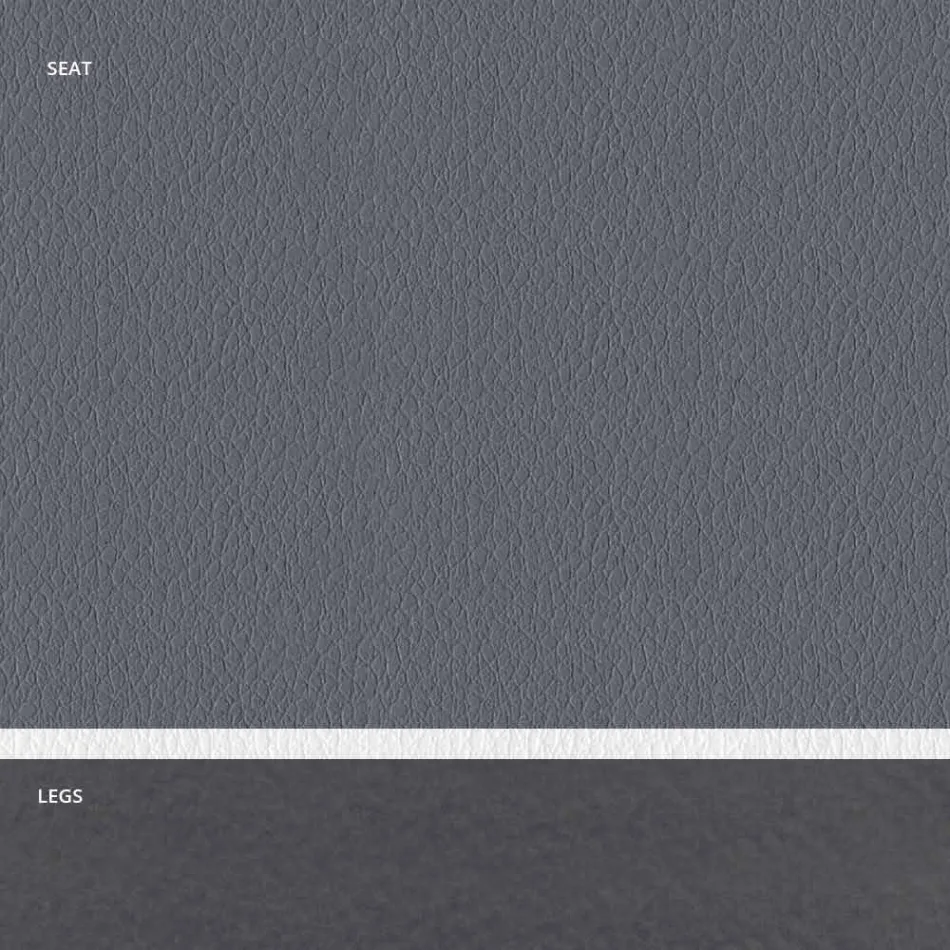 كرسي فولاذي مبطن ومقعد من الجلد الصناعي بحافة بيضاء - نيرفانا Viadurini