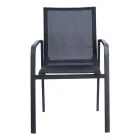 كرسي قابل للتكديس مع مساند ذراع من الألومنيوم ومصنوعة من قماش تكستيلين باللون الأبيض أو الرمادي - Greenstyle Viadurini