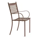 كرسي خارجي قابل للتكديس مصنوع من الفولاذ المجلفن، صنع في إيطاليا، 4 قطع - سيليا Viadurini