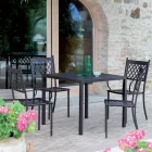 كرسي خارجي قابل للتكديس مصنوع من الفولاذ المجلفن، صنع في إيطاليا، 4 قطع - سيليا Viadurini