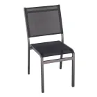 كرسي حديقة قابل للتكديس مصنوع من الألومنيوم والمنسوجات باللون الأبيض أو الرمادي - فلورافورما Viadurini