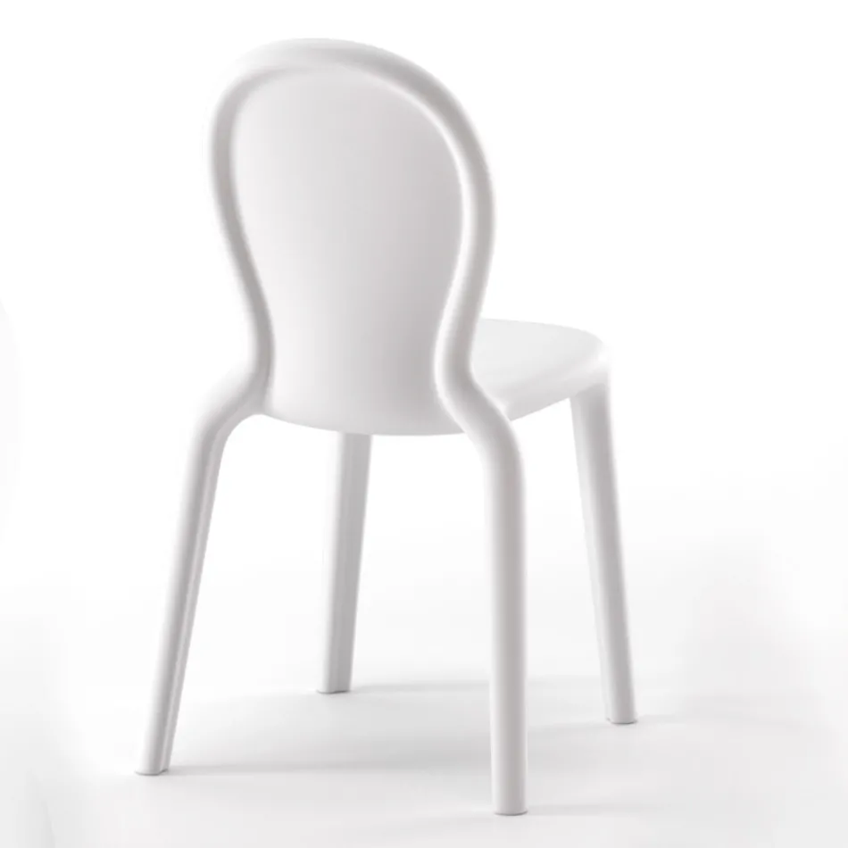 كرسي قابل للتكديس من البولي إيثيلين الملون، صنع في إيطاليا، قطعتين - جمالا Viadurini