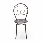 كرسي خارجي قابل للتكديس مصنوع من المعدن في إيطاليا، قطعتين - Authority Viadurini