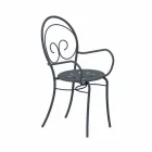 كرسي خارجي قابل للتكديس مصنوع من المعدن في إيطاليا، قطعتان - Authority Viadurini