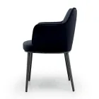 كرسي فولاذي بمقعد مغطى بالمخمل، صنع في إيطاليا - أريسا Viadurini