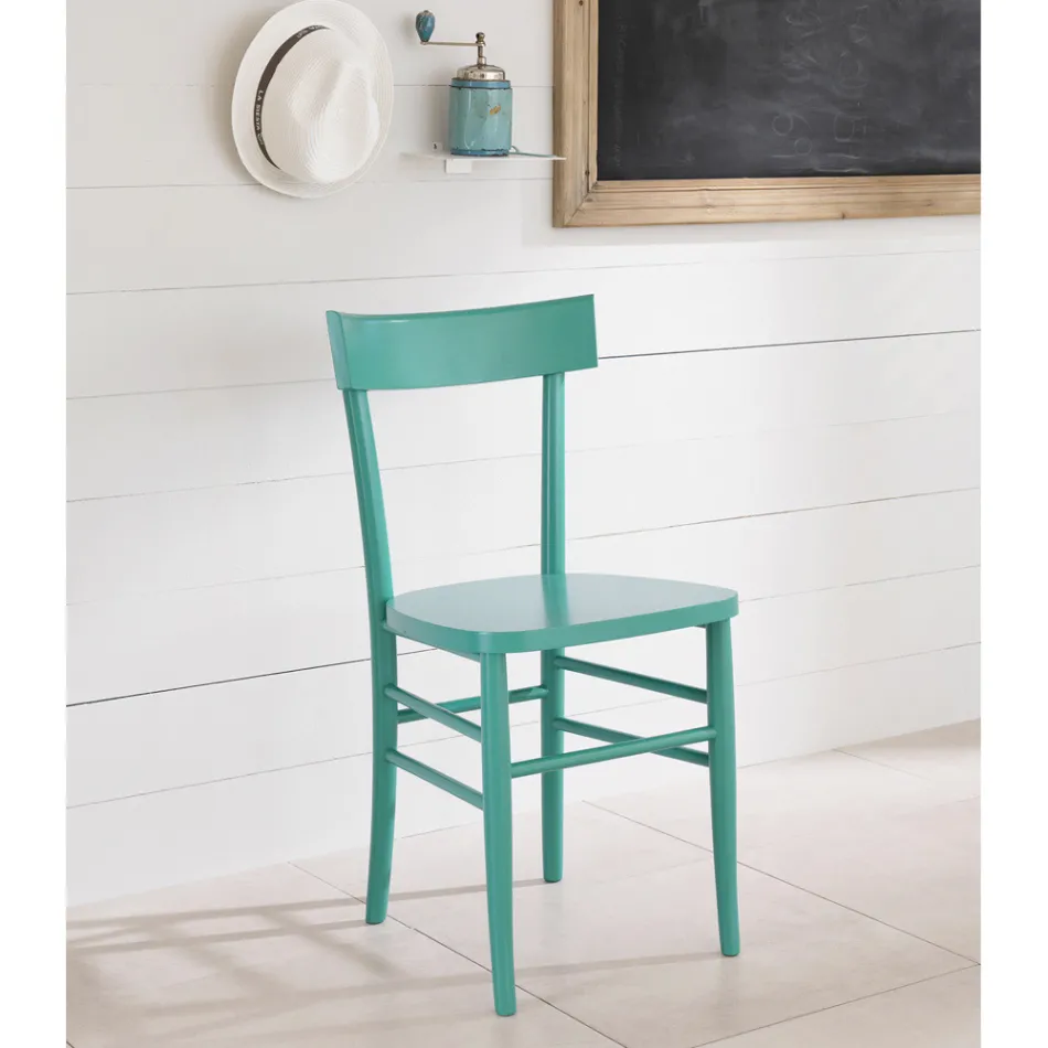 كرسي ستيلا بتصميم عصري من خشب الزان، مكون من أربع قطع Viadurini