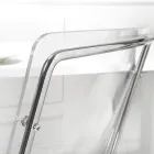 كرسي من زجاج شبكي شفاف وحديد صنع في إيطاليا، قطعتان - شارلوت Viadurini