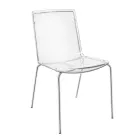 كرسي من زجاج شبكي شفاف وحديد صنع في إيطاليا، قطعتان - شارلوت Viadurini