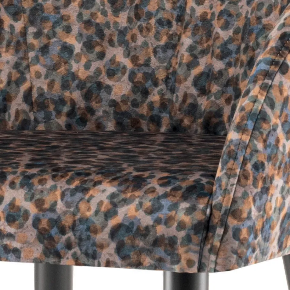 كرسي قماش بهيكل فولاذي مصنوع في إيطاليا، 4 قطع - تاجاتا Viadurini