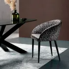 كرسي قماش بهيكل فولاذي مصنوع في إيطاليا، 4 قطع - تاجاتا Viadurini