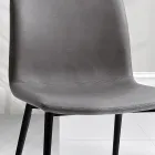 كرسي مصنوع من قماش الألياف بتأثير الجلد وأرجل معدنية صنع في إيطاليا - أماني Viadurini