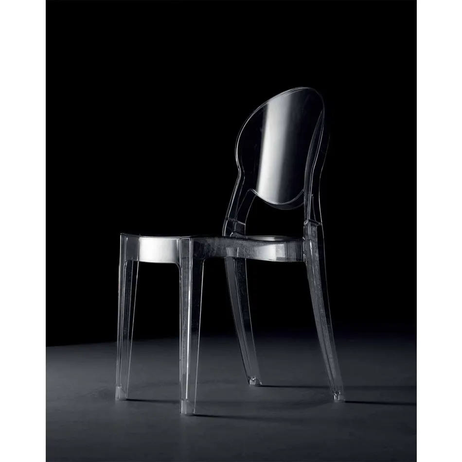 كرسي قابل للتكديس داخليًا أو خارجيًا مصنوع من البولي كربونات الشفاف - بيانيتا Viadurini