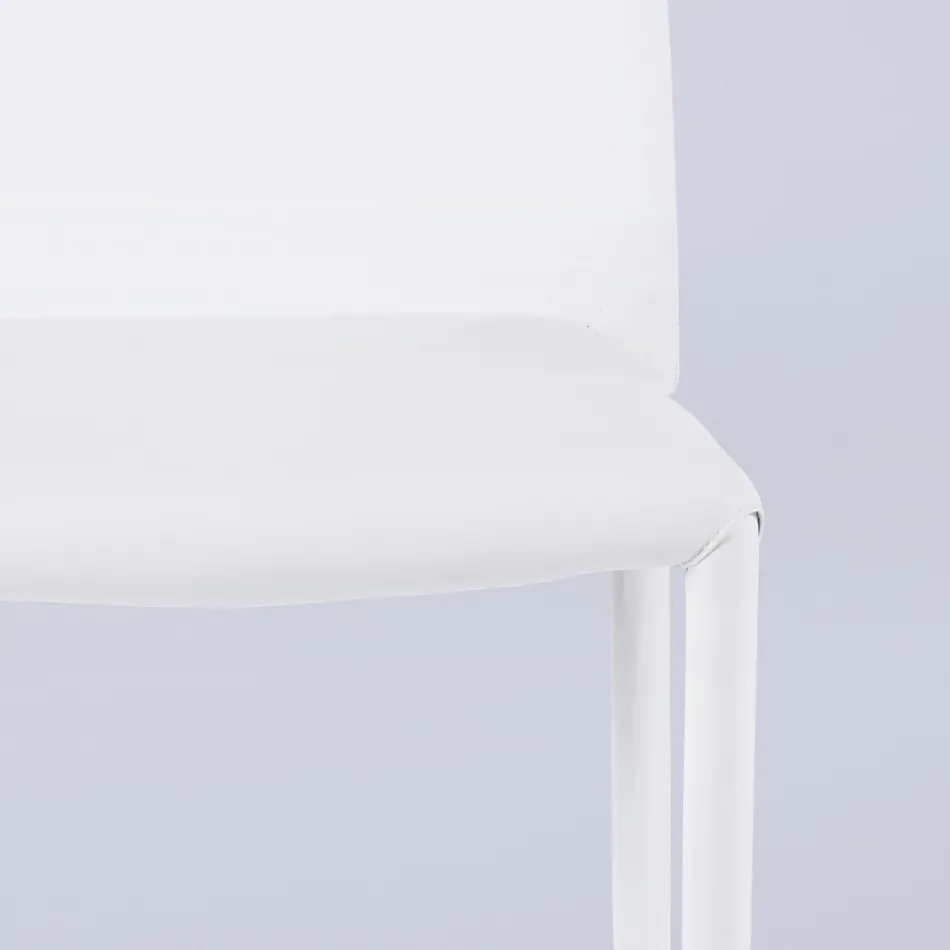 كرسي غرفة معيشة عصري مصنوع من الجلد البيئي والمعدن، صنع في إيطاليا - ريكا Viadurini