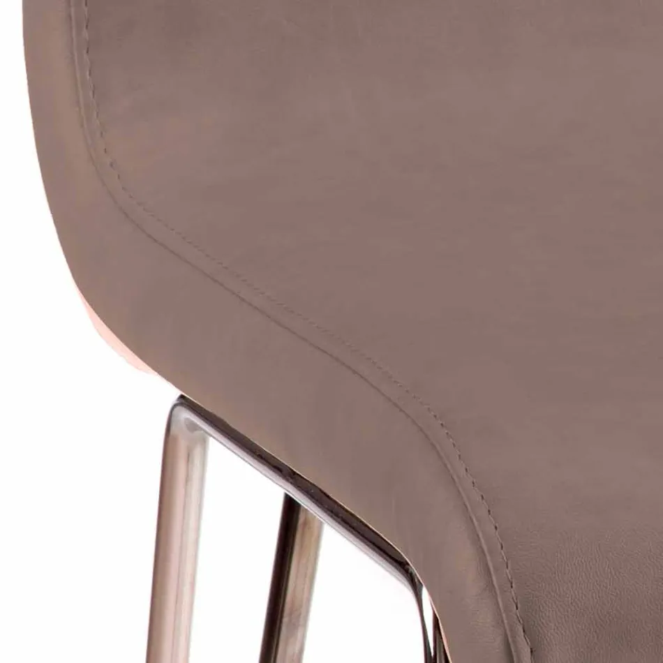 كرسي عصري من الجلد أو الجلد الصناعي لغرفة الطعام أو مطبخ المها Viadurini