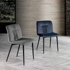 كرسي أحادي الهيكل من قماش ملون وتصميم معدني أسود - فلوريندا Viadurini