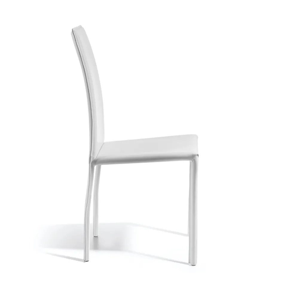 كرسي طعام مصمم مغطى بالجلد مصنوع في إيطاليا - سيسي Viadurini